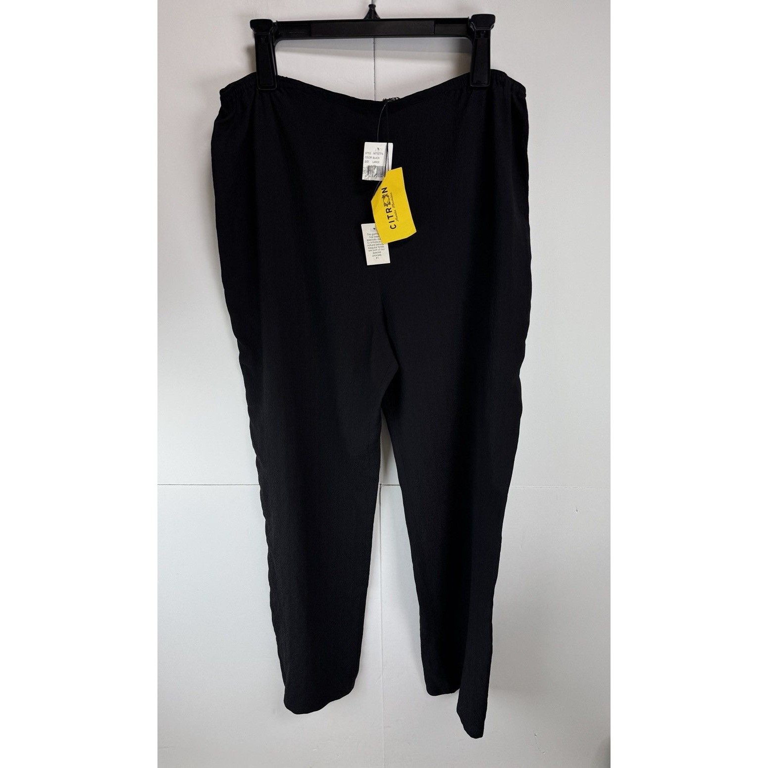 Citron Santa Monica 100% Silk Pull On Pants Size: Large Nwt